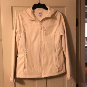 Ivory Hooded soft shell jacket